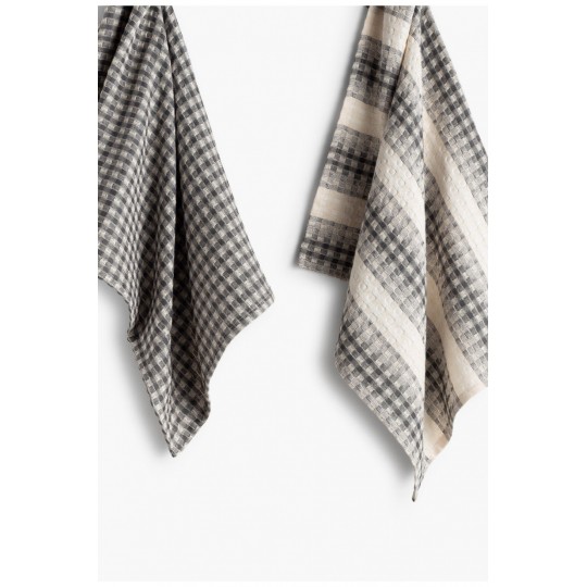 Calma House - Πετσέτες Κουζίνας Σετ 2 Ibiza Dark Grey 50x70cm