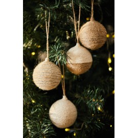 Calma House - Σετ 4 Χριστουγεννιάτικες Μπάλες Ural Natural