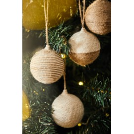 Calma House - Σετ 4 Χριστουγεννιάτικες Μπάλες Ural Natural