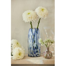 Calma House - Γυάλινο Βάζο Beira Blue 28cm