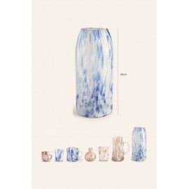 Calma House - Γυάλινο Βάζο Beira Blue 28cm