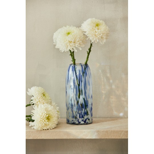 Calma House - Γυάλινο Βάζο Beira Blue 28cm Calma House - Γυάλινο Βάζο Beira Blue 28cm