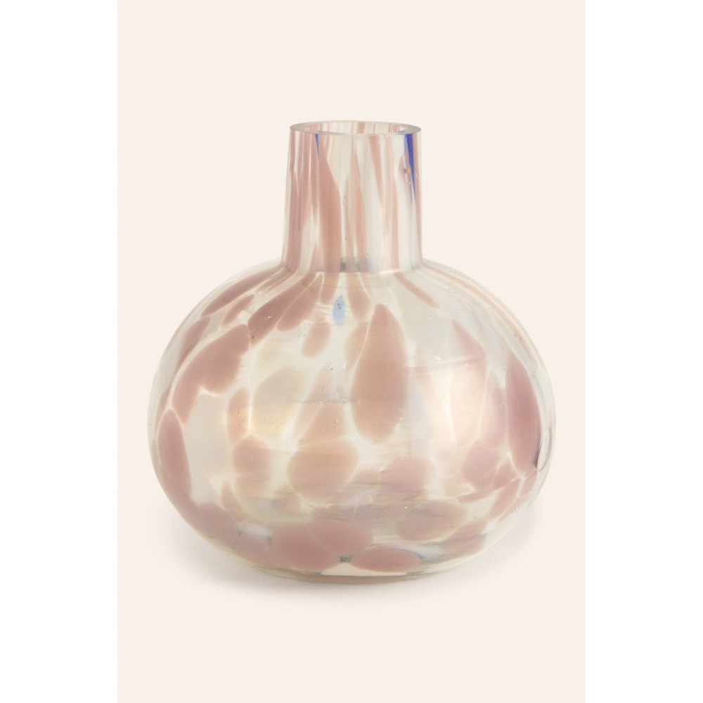 Calma House - Στρογγυλό Γυάλινο Βάζο Beira Pink 10cm