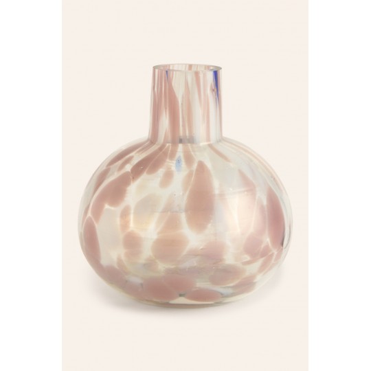 Calma House - Στρογγυλό Γυάλινο Βάζο Beira Pink 10cm