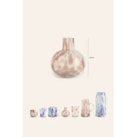 Calma House - Στρογγυλό Γυάλινο Βάζο Beira Pink 10cm