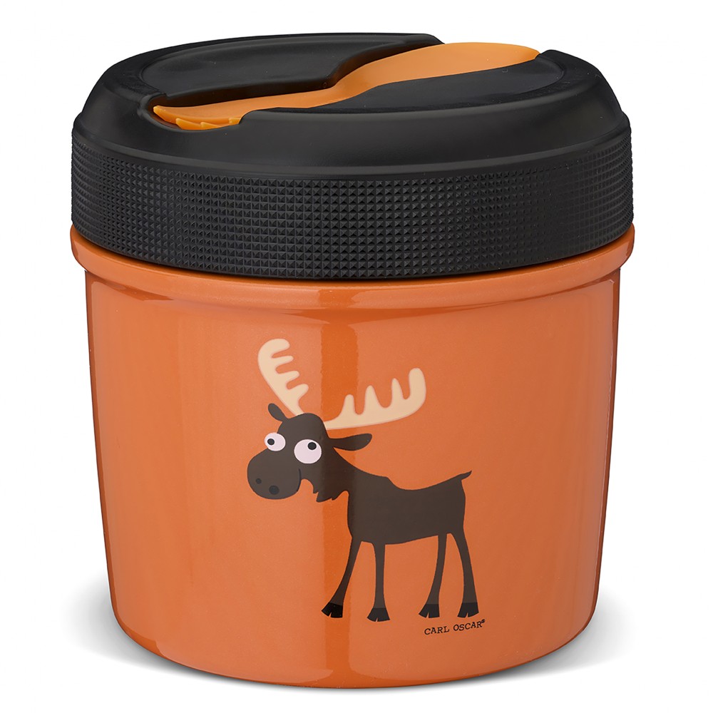 Carl Oscar - Ανοξείδωτο Θερμός Φαγητοδοχείο Με Μαχαιροπίρουνο 500ml TEMP LunchJar Τάρανδος Πορτοκαλί