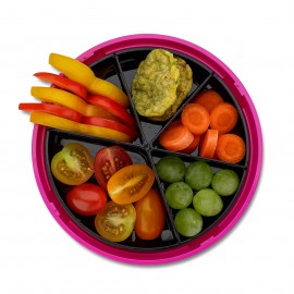 Carl Oscar - Στρογγυλό Φαγητοδοχείο Με Θήκες 15cm BentoDISC™ Αγελάδα Μωβ