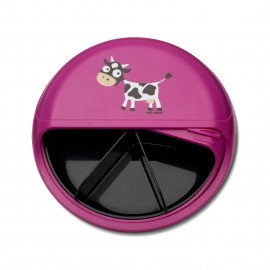 Carl Oscar - Στρογγυλό Φαγητοδοχείο Με Θήκες 15cm BentoDISC™ Αγελάδα Μωβ