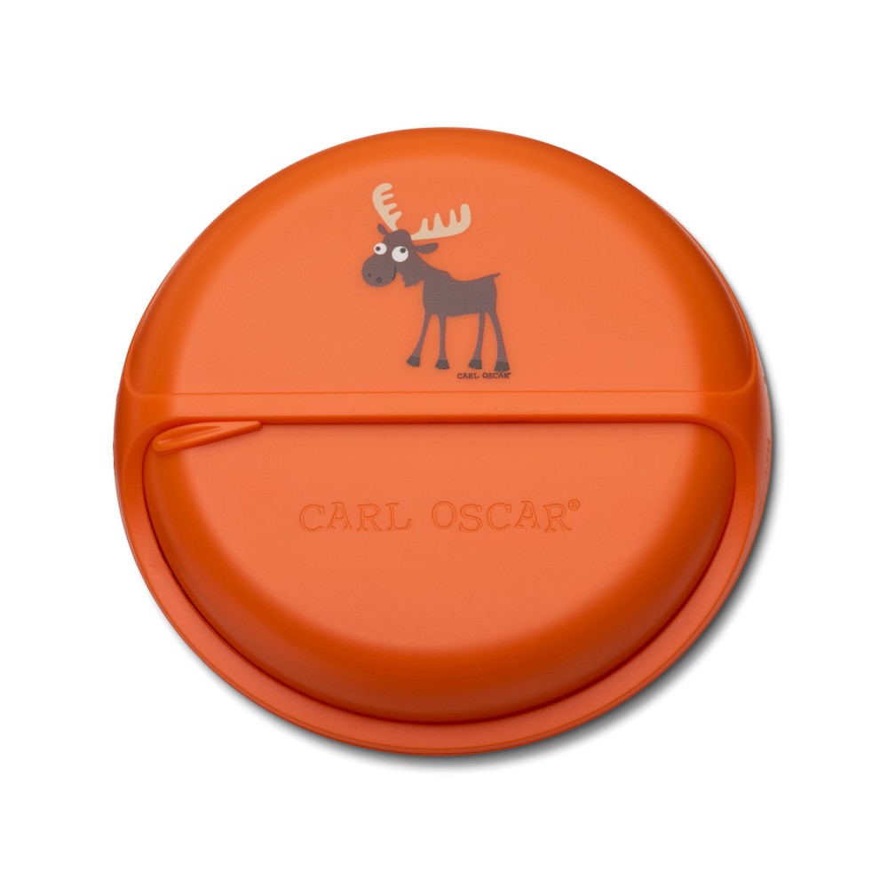 Carl Oscar - Στρογγυλό Φαγητοδοχείο Με Θήκες 15cm BentoDISC™ Τάρανδος Πορτοκαλί