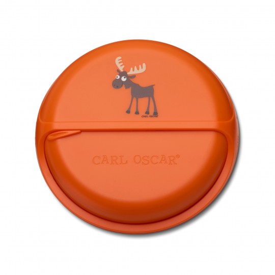 Carl Oscar - Στρογγυλό Φαγητοδοχείο Με Θήκες 15cm BentoDISC™ Τάρανδος Πορτοκαλί