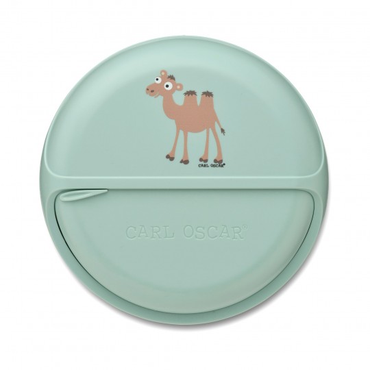 Carl Oscar - Στρογγυλό Φαγητοδοχείο Με Θήκες 15cm BentoDISC™ Καμήλα Πράσινο