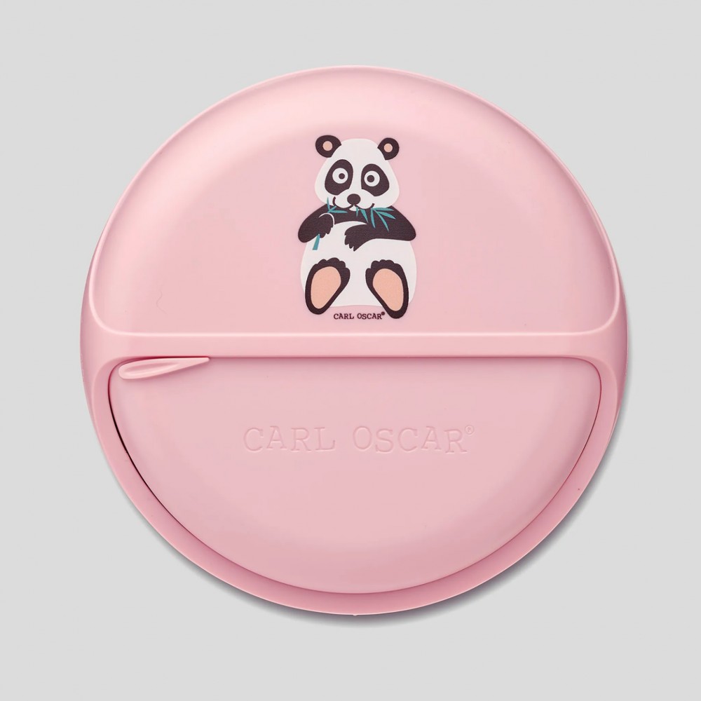 Carl Oscar - Στρογγυλό Φαγητοδοχείο Με Θήκες 15cm BentoDISC™ Πάντα Ροζ