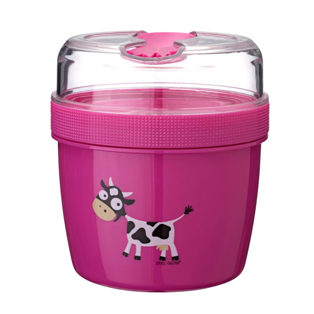 Carl Oscar - Φαγητοδοχείο με δίσκο ψύξης μεγάλο N'ice Cup L Αγελάδα Μωβ