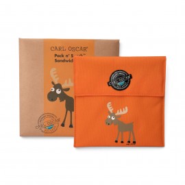 Carl Oscar - Ισοθερμική Θήκη για Σάντουιτς Pack n’ Snack Τάρανδος Πορτοκαλί