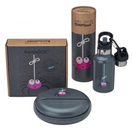 Carl Oscar - Στρογγυλό Φαγητοδοχείο Με Θήκες 18cm BentoDISC™ Αράχνη Γκρι