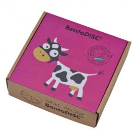 Carl Oscar - Στρογγυλό Φαγητοδοχείο Με Θήκες 18cm BentoDISC™ Αγελάδα Μωβ