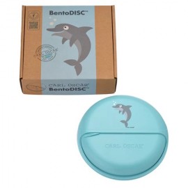 Carl Oscar - Στρογγυλό Φαγητοδοχείο Με Θήκες 18cm BentoDISC™ Δελφίνι Μπλε
