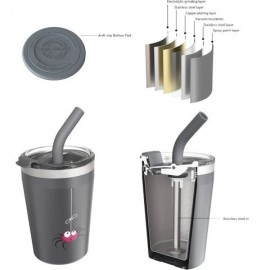 Carl Oscar - Ανοξείδωτο Ποτήρι Θερμός Tumbler 250ml Αράχνη Γκρι