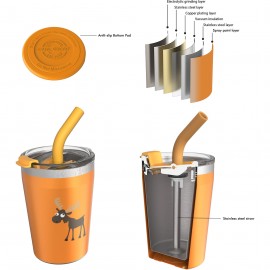 Carl Oscar - Ανοξείδωτο Ποτήρι Θερμός Tumbler 250ml Τάρανδος Πορτοκαλί
