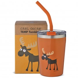 Carl Oscar - Ανοξείδωτο Ποτήρι Θερμός Tumbler 250ml Τάρανδος Πορτοκαλί