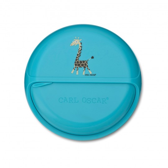 Carl Oscar - Στρογγυλό Φαγητοδοχείο Με Θήκες 12cm BentoDISC™ Καμηλοπάρδαλη Τιρκουάζ