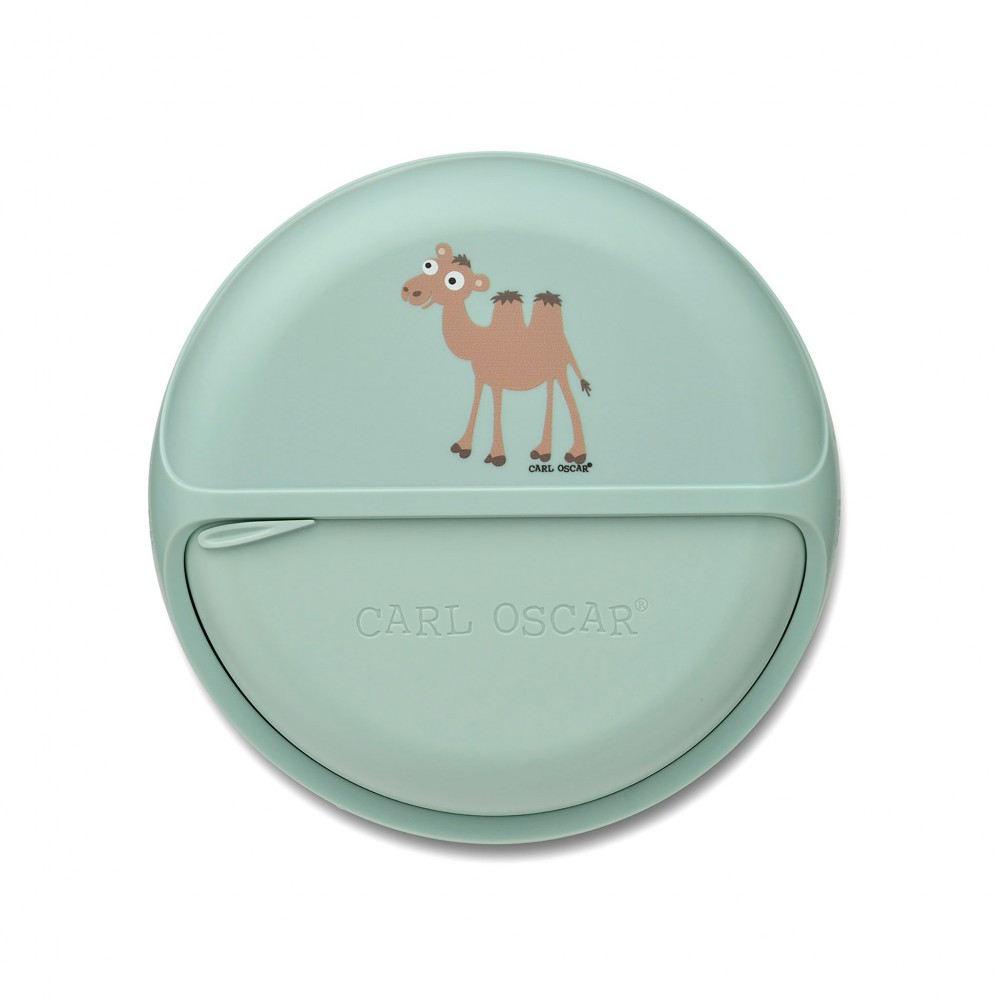 Carl Oscar - Στρογγυλό Φαγητοδοχείο Με Θήκες 12cm BentoDISC™ Καμήλα Πράσινο
