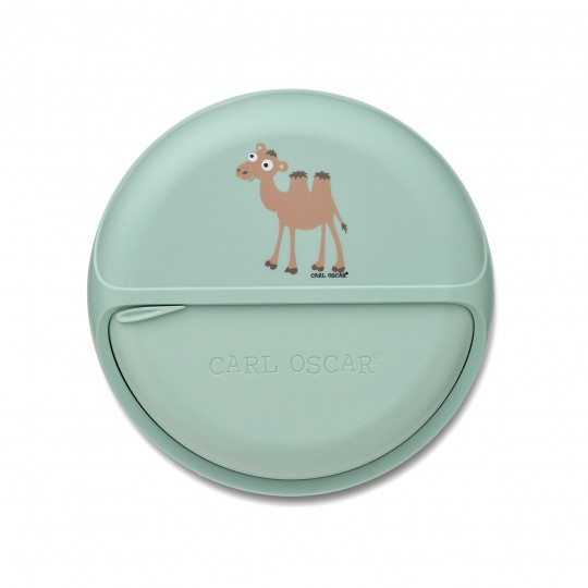 Carl Oscar - Στρογγυλό Φαγητοδοχείο Με Θήκες 12cm BentoDISC™ Καμήλα Πράσινο