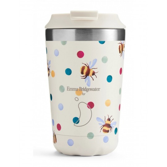 Chillys Bottles - Coffee Cup E.B. Polka Bees 340ml