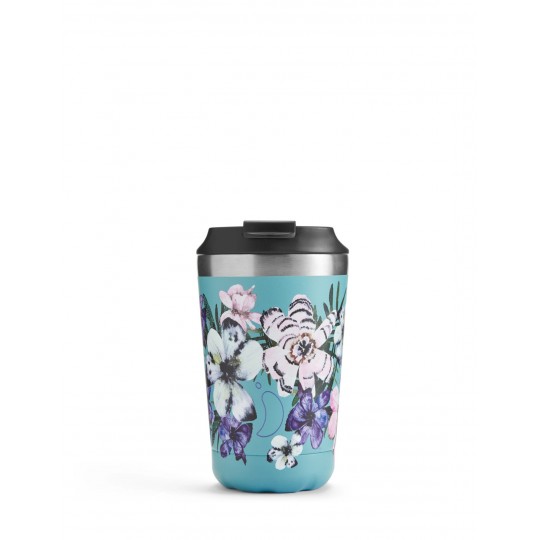 Chillys Bottles - Coffee Cup Floral Feathered Florals 340ml
