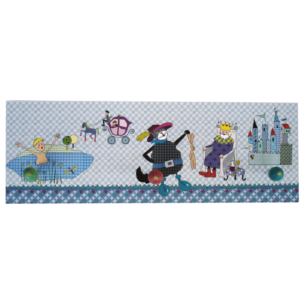 Colourbox - Ξύλινη Κρεμάστρα Τοίχου "Παπουτσωμένος Γάτος"