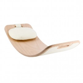 Curve Lab - Ξύλινη Σανίδα Ισορροπίας Perfect Arc White Felt + White Felt Pillow