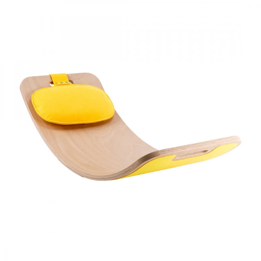 Curve Lab - Ξύλινη Σανίδα Ισορροπίας Perfect Arc Yellow Felt + Yellow Felt Pillow Curve Lab - Ξύλινη Σανίδα Ισορροπίας Perfect Arc Yellow Felt + Yellow Felt Pillow