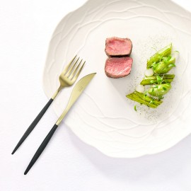 Dalper - Σετ Μαχαιροπίρουνα MYA Black Handle White Gold 24τμχ