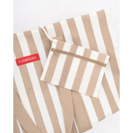 Flamingueo - Canvas Tote Bag με Εσωτερική Θήκη Delma Beige