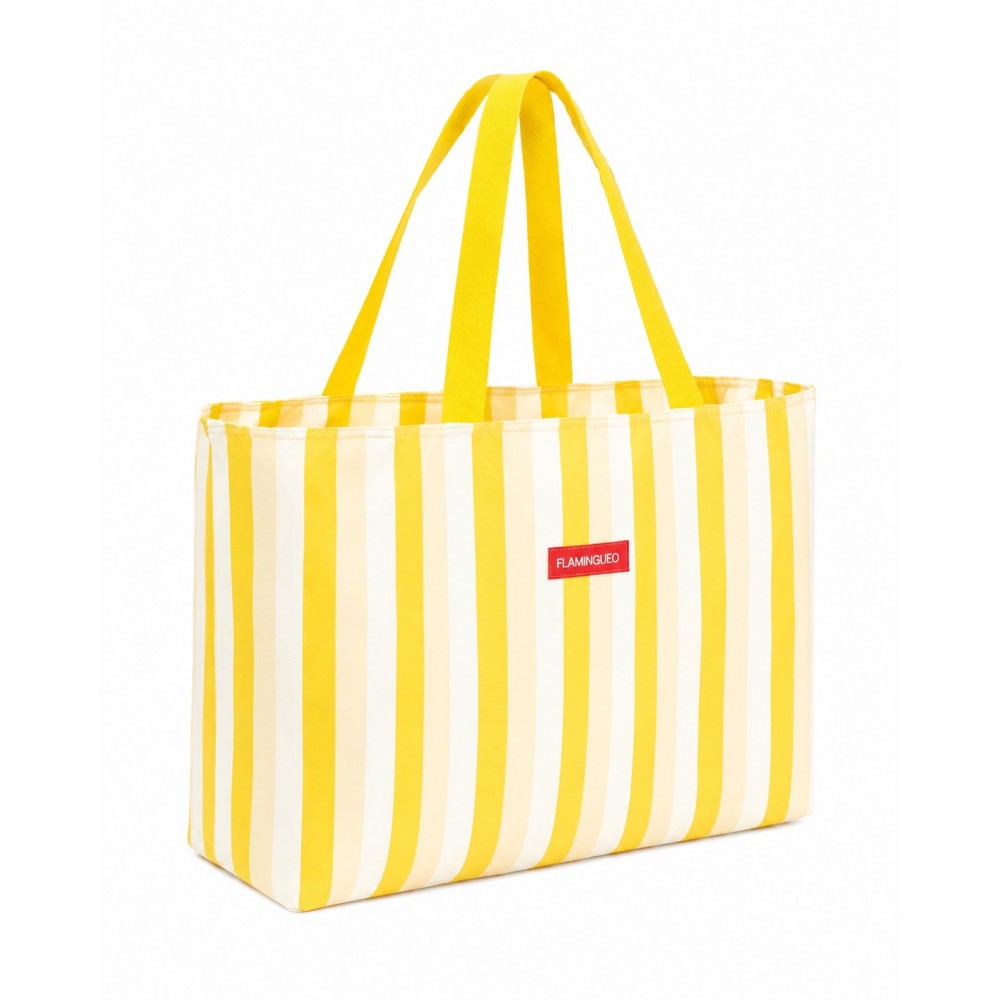 Flamingueo - Canvas Tote Bag με Εσωτερική Θήκη Delma Yellow