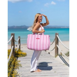 Flamingueo - Canvas Tote Bag με Εσωτερική Θήκη Delma Pink
