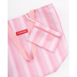 Flamingueo - Canvas Tote Bag με Εσωτερική Θήκη Delma Pink