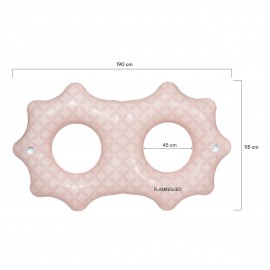 Flamingueo - Διπλό Φουσκωτό Donut Με Ποτηροθήκες Ciao Wavy Floatie Pink