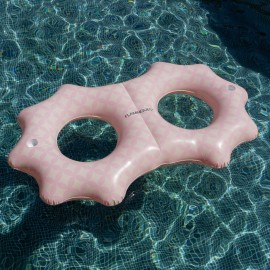 Flamingueo - Διπλό Φουσκωτό Donut Με Ποτηροθήκες Ciao Wavy Floatie Pink