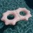 Flamingueo - Διπλό Φουσκωτό Donut Με Ποτηροθήκες Ciao Wavy Floatie Pink