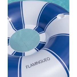Flamingueo - Φουσκωτό Donut Σωσίβιο με Πλέγμα & Ποτηροθήκη 120cm Alba Navy Blue