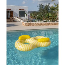 Flamingueo - Διπλό Φουσκωτό Donut με Ποτηροθήκες Samba Yellow