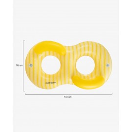 Flamingueo - Διπλό Φουσκωτό Donut με Ποτηροθήκες Samba Yellow