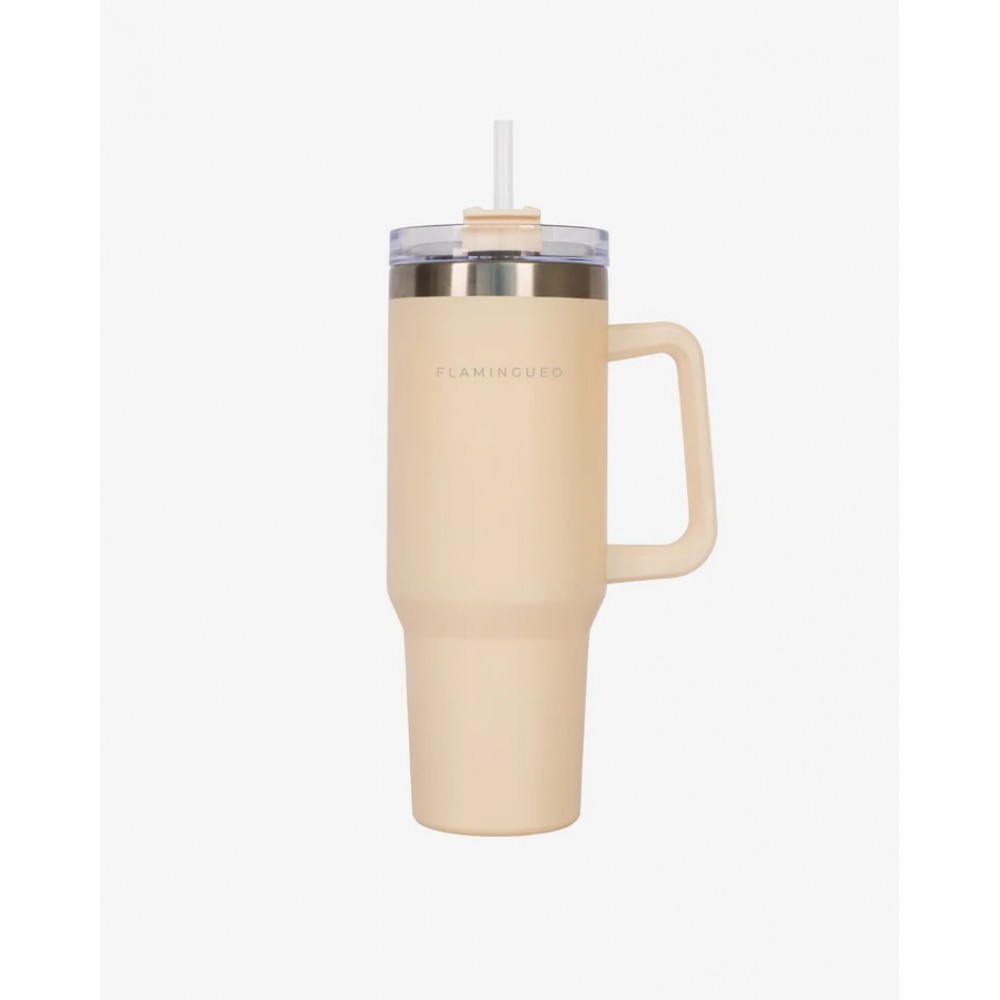 Flamingueo - Μπουκάλι Θερμός Από Ανοξείδωτο Ατσάλι 1,18L Beige