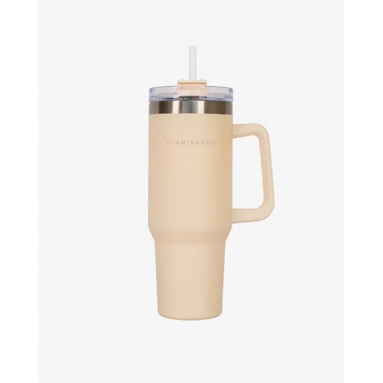 Flamingueo - Μπουκάλι Θερμός Από Ανοξείδωτο Ατσάλι 1,18L Beige