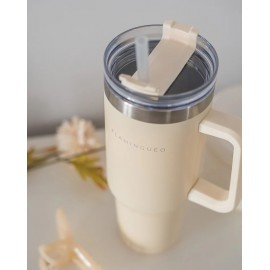 Flamingueo - Μπουκάλι Θερμός Από Ανοξείδωτο Ατσάλι 1,18L Beige