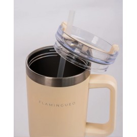 Flamingueo - Μπουκάλι Θερμός Από Ανοξείδωτο Ατσάλι 1,18L Beige