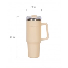 Flamingueo - Μπουκάλι Θερμός Από Ανοξείδωτο Ατσάλι 1,18L Beige