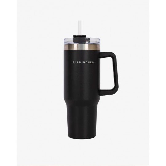 Flamingueo - Μπουκάλι Θερμός Από Ανοξείδωτο Ατσάλι 1,18L Black