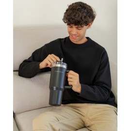 Flamingueo - Μπουκάλι Θερμός Από Ανοξείδωτο Ατσάλι 1,18L Black